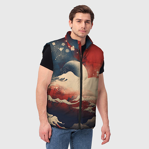 Мужской жилет Иллюстрация в японском стиле / 3D-Черный – фото 3