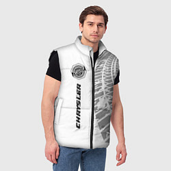 Мужской жилет Chrysler speed на светлом фоне со следами шин: по-, цвет: 3D-черный — фото 2