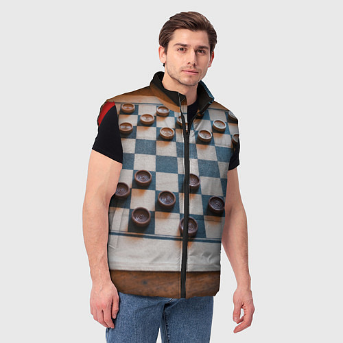 Мужской жилет Шашки / 3D-Красный – фото 3