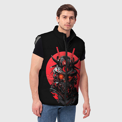 Мужской жилет Демонический самурай / 3D-Светло-серый – фото 3