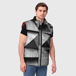 Мужской жилет Каменная оптическая иллюзия, цвет: 3D-красный — фото 2