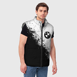 Мужской жилет BMW - black and white, цвет: 3D-светло-серый — фото 2