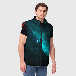 Мужской жилет Голубое свечение в космосе, цвет: 3D-красный — фото 2