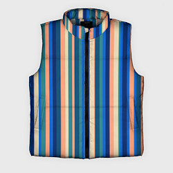 Мужской жилет Полосатый сине-бежевый, цвет: 3D-светло-серый