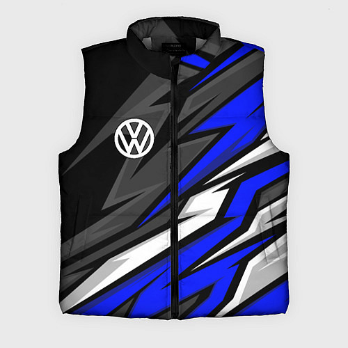 Мужской жилет Volkswagen - Синяя абстракция / 3D-Светло-серый – фото 1