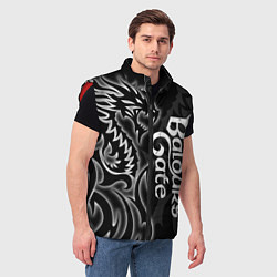 Мужской жилет Балдурс гейт 3 - черный дракон, цвет: 3D-красный — фото 2