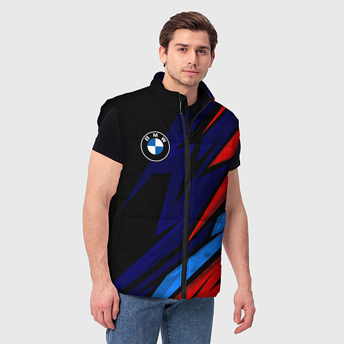 Мужской жилет BMW - m colors and black / 3D-Черный – фото 3