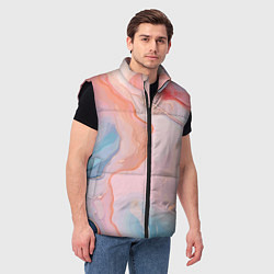 Мужской жилет Розовый рассвет абстрактный узор, цвет: 3D-черный — фото 2