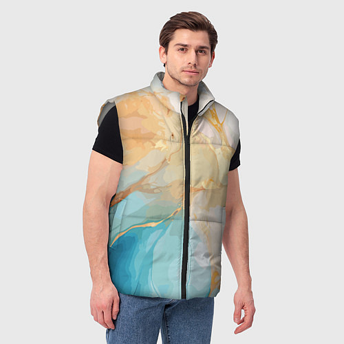 Мужской жилет Янтарь и бирюза / 3D-Светло-серый – фото 3