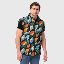 Мужской жилет Узор из листьев поздняя осень, цвет: 3D-светло-серый — фото 2