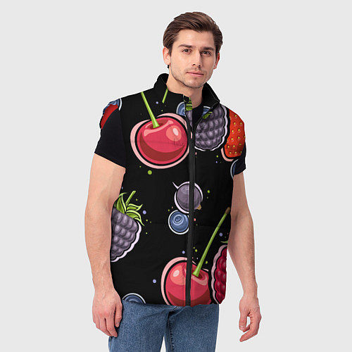 Мужской жилет Плоды и ягоды / 3D-Красный – фото 3