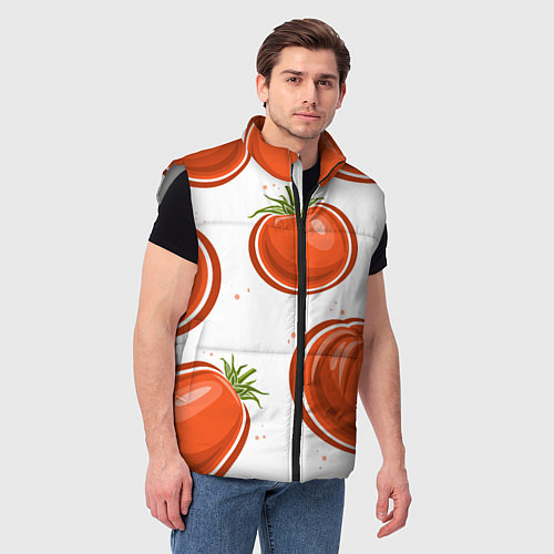 Мужской жилет Помидорчики / 3D-Светло-серый – фото 3
