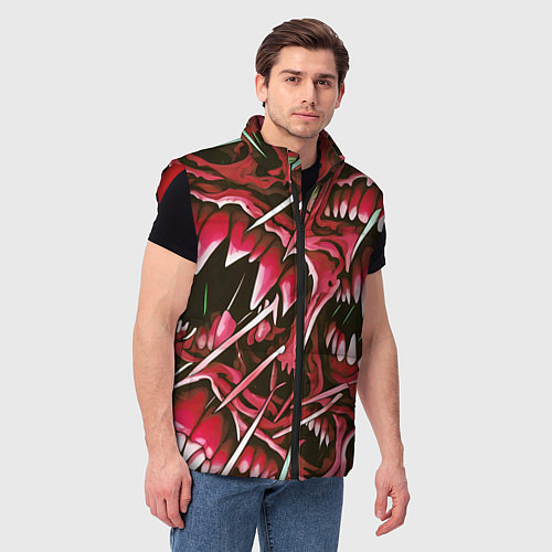 Мужской жилет Красные клыки / 3D-Красный – фото 3