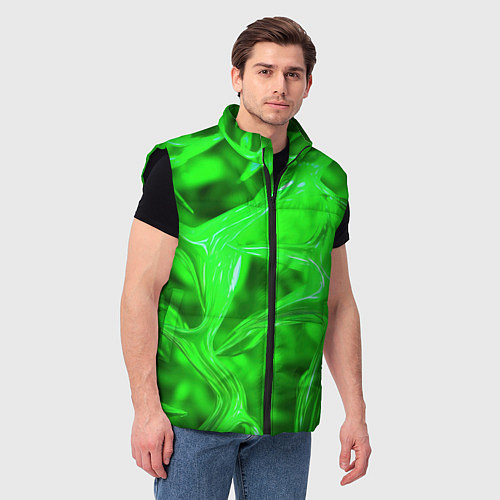 Мужской жилет Geometry green / 3D-Черный – фото 3