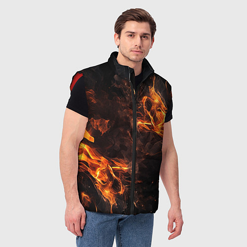 Мужской жилет Огонь и дым / 3D-Красный – фото 3