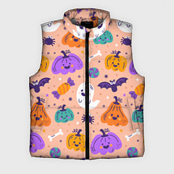 Мужской жилет Halloween - pumpkins and ghosts, цвет: 3D-светло-серый