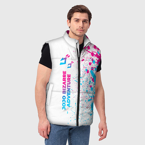 Мужской жилет JoJo Bizarre Adventure neon gradient style: по-вер / 3D-Черный – фото 3