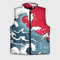 Мужской жилет Страна восходящего солнца - большая волна, цвет: 3D-черный