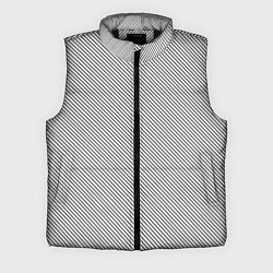 Мужской жилет Чёрные полосы на белом, цвет: 3D-черный