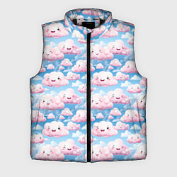 Мужской жилет Кавайные милые облока, цвет: 3D-черный