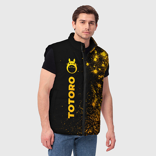 Мужской жилет Totoro - gold gradient: по-вертикали / 3D-Черный – фото 3