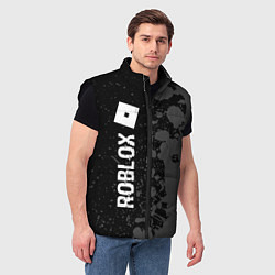 Мужской жилет Roblox glitch на темном фоне: по-вертикали, цвет: 3D-черный — фото 2
