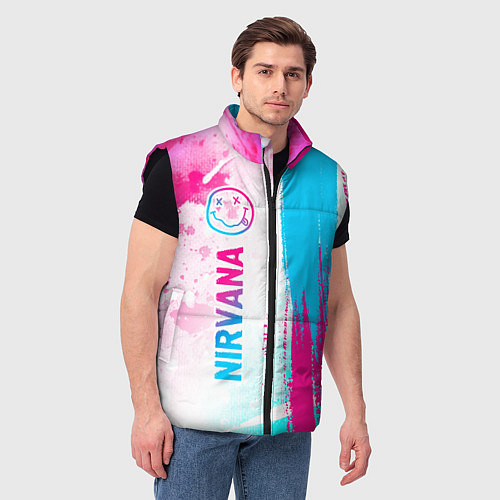 Мужской жилет Nirvana neon gradient style: по-вертикали / 3D-Черный – фото 3