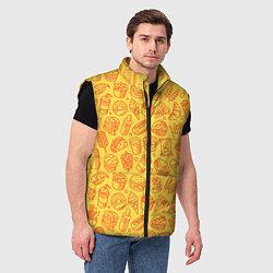 Мужской жилет Фастфуд - жёлтый, цвет: 3D-черный — фото 2