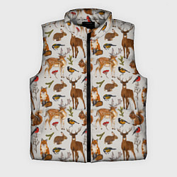 Мужской жилет Лесные животные, цвет: 3D-светло-серый