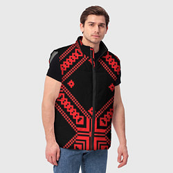 Мужской жилет Национальный черный, цвет: 3D-светло-серый — фото 2