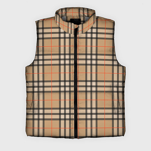 Мужской жилет Клетка коричневая / 3D-Светло-серый – фото 1