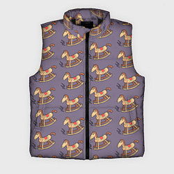 Мужской жилет Деревянные лошадки качалки, цвет: 3D-черный