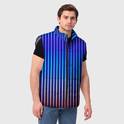 Мужской жилет Полосатый синий градиент, цвет: 3D-светло-серый — фото 2