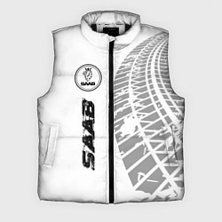 Мужской жилет Saab speed на светлом фоне со следами шин: по-верт, цвет: 3D-черный