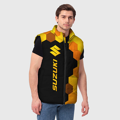 Мужской жилет Suzuki - gold gradient: по-вертикали / 3D-Черный – фото 3