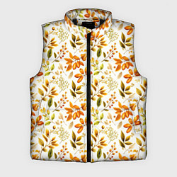 Мужской жилет Осенние листья и желуди, цвет: 3D-черный