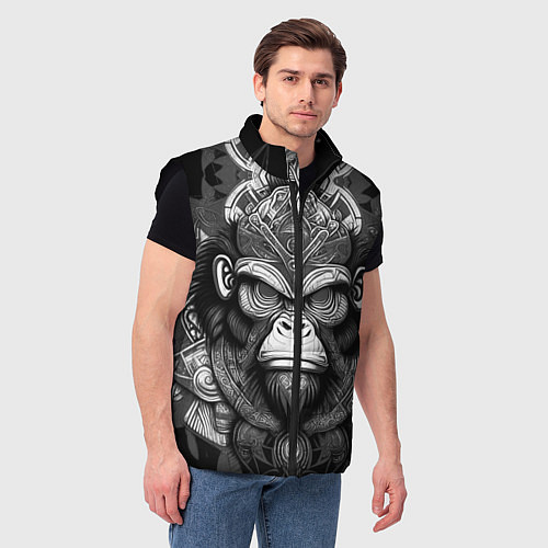 Мужской жилет Кинг Конг король обезьян на фоне созвездия / 3D-Черный – фото 3