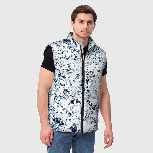 Мужской жилет Паттерн ледяные вершины гор / 3D-Черный – фото 3