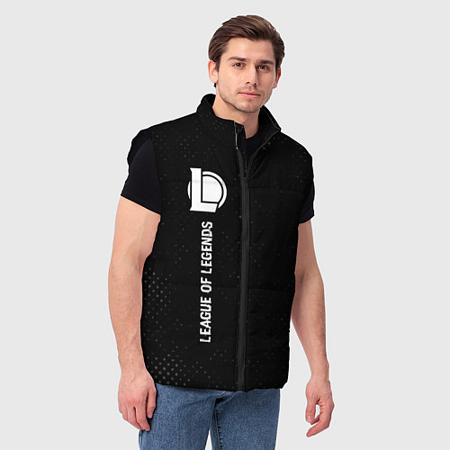 Мужской жилет League of Legends glitch на темном фоне: по-вертик / 3D-Черный – фото 3