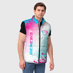 Мужской жилет Genesis neon gradient style вертикально, цвет: 3D-черный — фото 2
