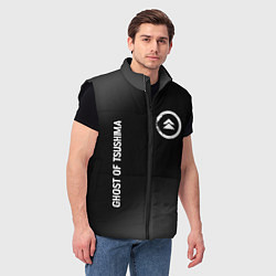 Мужской жилет Ghost of Tsushima glitch на темном фоне вертикальн, цвет: 3D-черный — фото 2