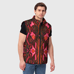 Мужской жилет Киберпанк неоновая броня красная, цвет: 3D-черный — фото 2