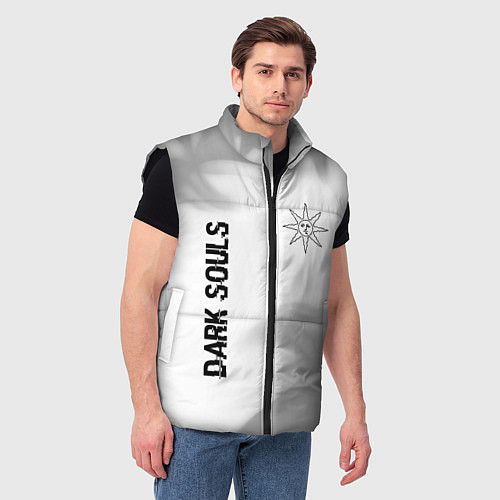 Мужской жилет Dark Souls glitch на светлом фоне вертикально / 3D-Черный – фото 3