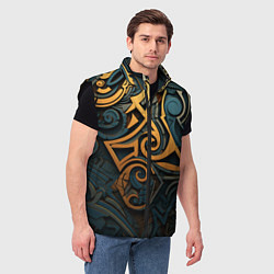 Мужской жилет Абстрактный узор в викингском стиле, цвет: 3D-черный — фото 2