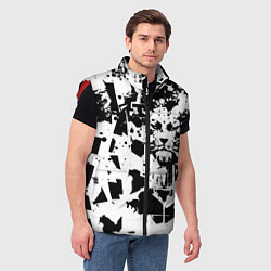 Мужской жилет Морда льва - абстракция, цвет: 3D-красный — фото 2