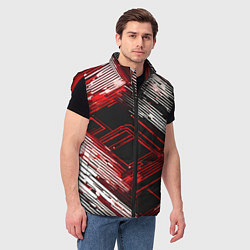 Мужской жилет Киберпанк линии белые и красные, цвет: 3D-красный — фото 2