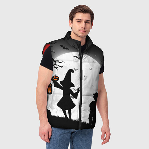 Мужской жилет Дети на ночной прогулке / 3D-Красный – фото 3