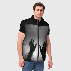 Мужской жилет Руки зомби в ночном тумане, цвет: 3D-черный — фото 2
