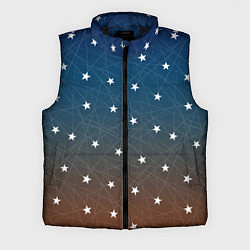 Мужской жилет Звёзды на оранжевом закате, цвет: 3D-черный