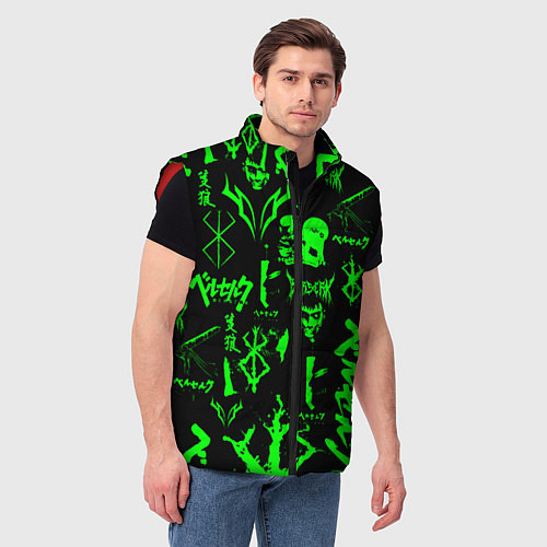 Мужской жилет Berserk neon green / 3D-Красный – фото 3
